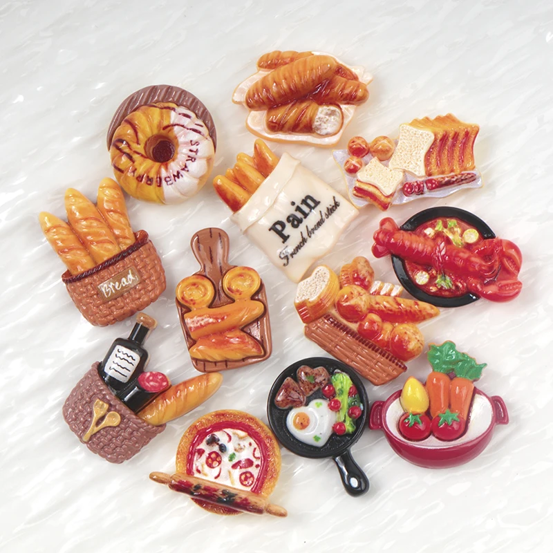 Phone Accessories Doll - 12/120 個樹脂アクセサリーシミュレーションケーキロブスター DIY スクラップブックフレームヘアピンクラフト電話ケースドールハウスプレイ冷蔵庫