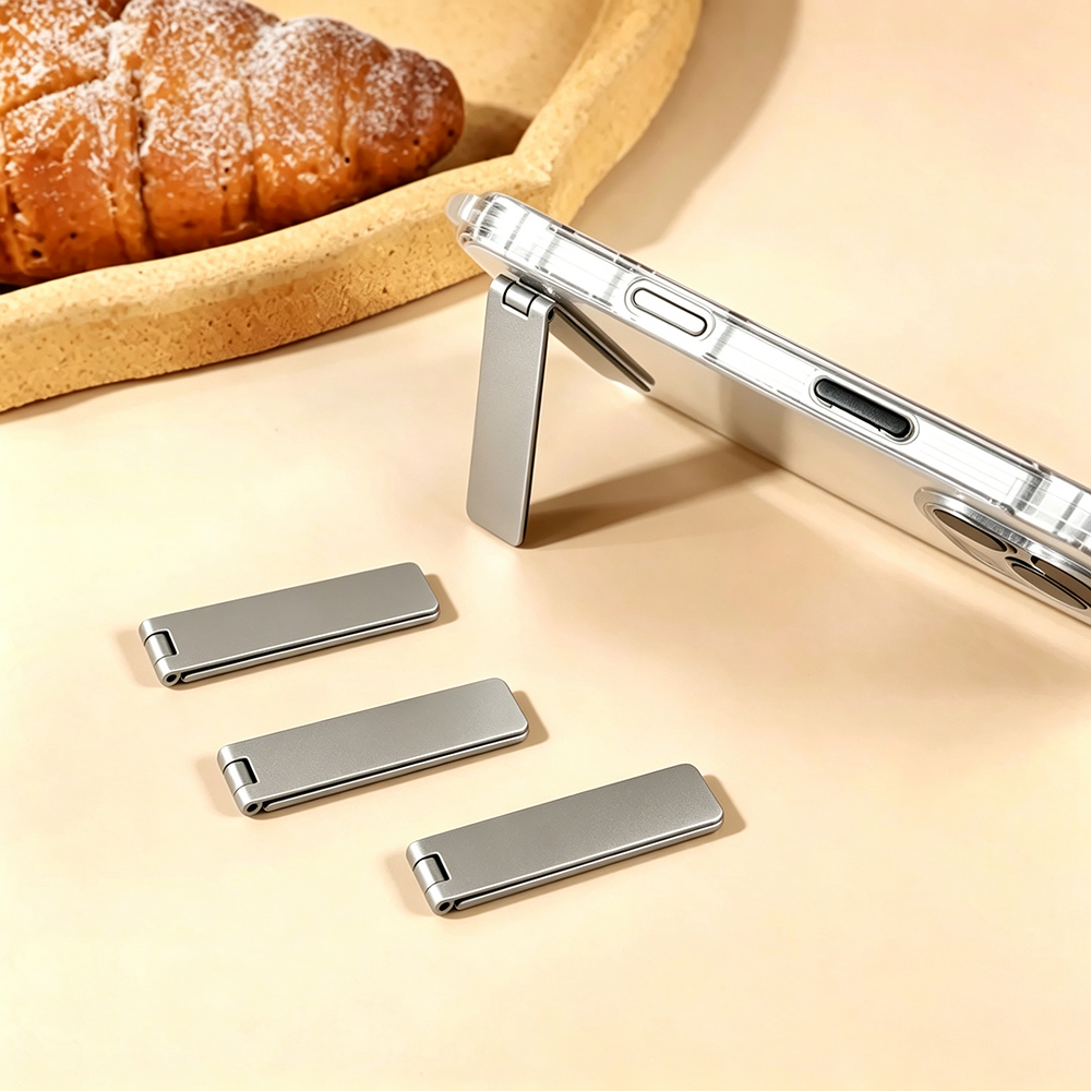Phone Accessories Ideas - 金属製電話キックスタンド超薄型目に見えない携帯電話ホルダーユニバーサル折りたたみ式自己粘着電話スタンドブラケット Apple iPhone用