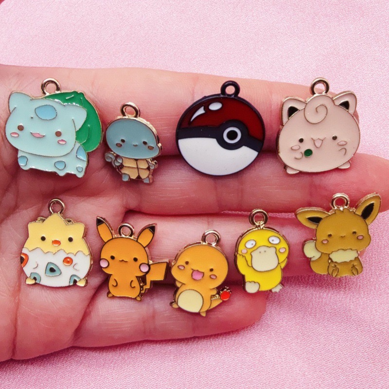 Phone Accessory - 10 個漫画ドリップオイルジュエリーアクセサリー手作り DIY ブレスレットペンダントキーホルダー電話ペンダント