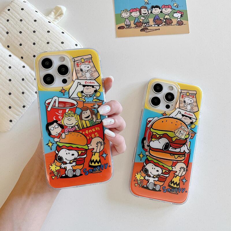 Phone Accessories Box Set - スヌーピー漫画マグネット式キックスタンド付きスマホケース 新型保護カバー iPhone 17 Pro Max用