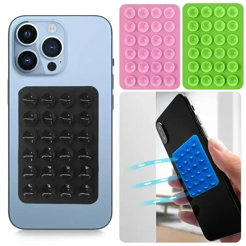Phone Accessories Usa - シリコン製スマホスタンド 粘着式滑り止め吸盤、ハンズフリー携帯電話アクセサリーホルダー（自撮りや動画撮影用）