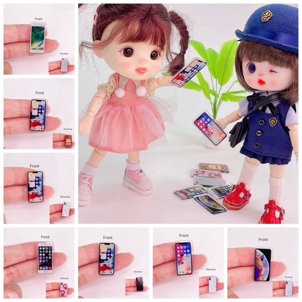 Phone Accessories Doll - 女性のためのドールハウスミニチュア、ドールハウスアクセサリー、携帯電話アイテム、1:12