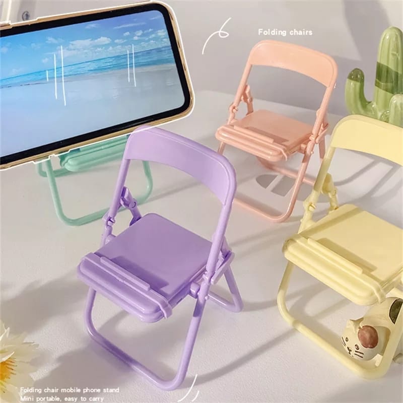 Phone Accessories Cute - かわいい椅子型スマホスタンド、クリエイティブなデスクオーガナイザー、多機能スマホスタンド、デスクデコレーション、ホームオフィスアクセサリー