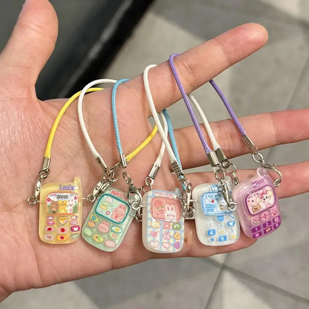 Phone Accessories Doll - かわいいミニ携帯電話飾り Labubu ドールハウスに適したミニペンダントモデル漫画漫画ペンダント甘いカップルギフト