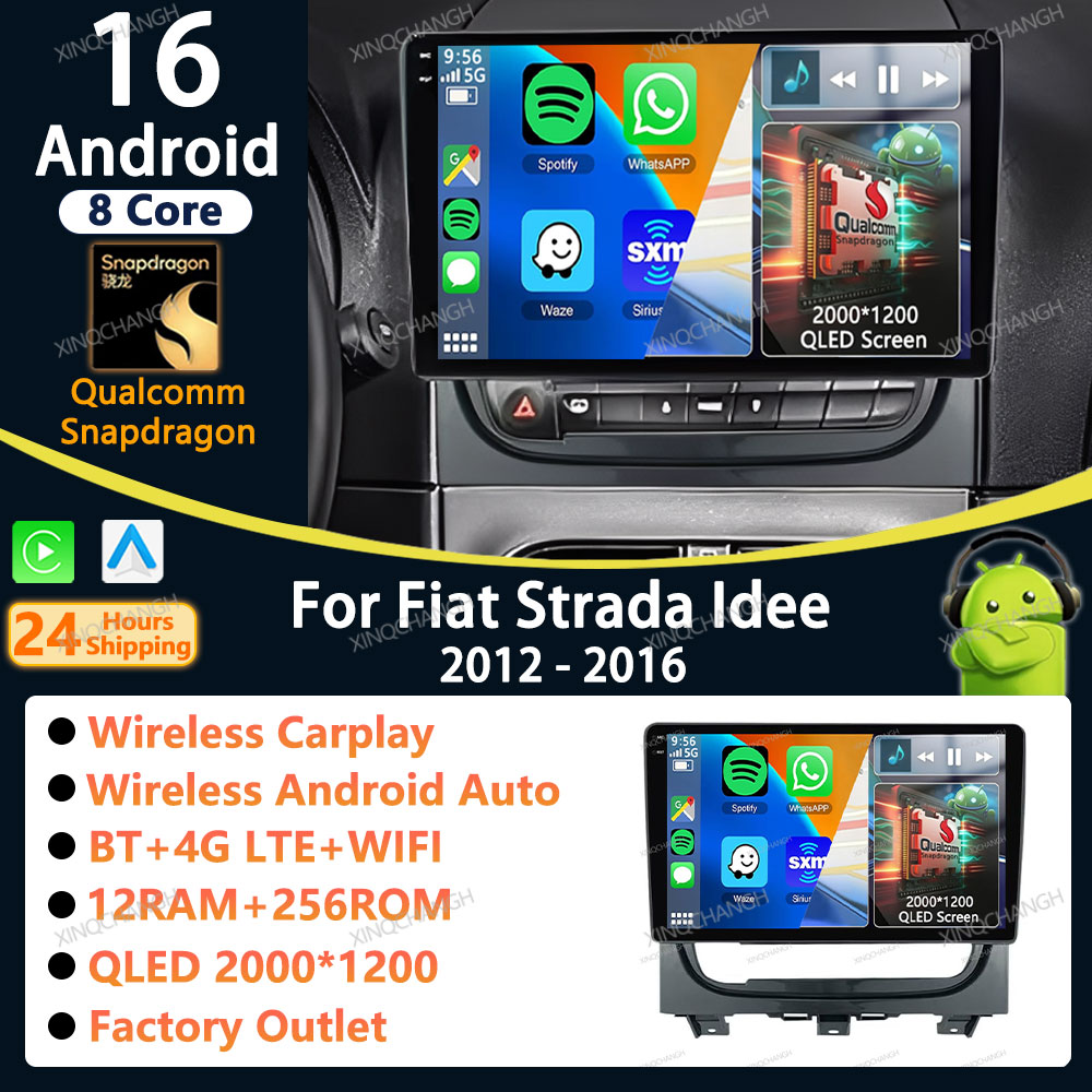 Phone Accessories Ideas - Android 16 カーラジオ Carplay対応 フィアット ストラーダ