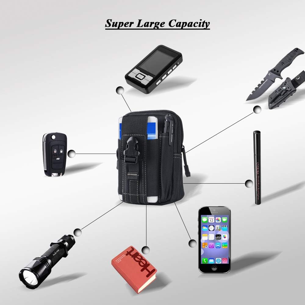 戦術的なモールベルトポーチ軍事ウエストバッグ EDC ツール - Phone Accessory のレビューと価格