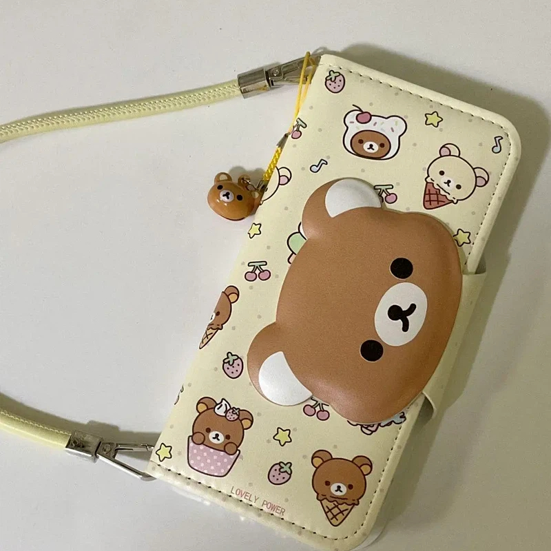 リラックマのかわいい漫画風フリップレザーカードホルダー付きi - Phone Accessories Box Set のレビューと価格