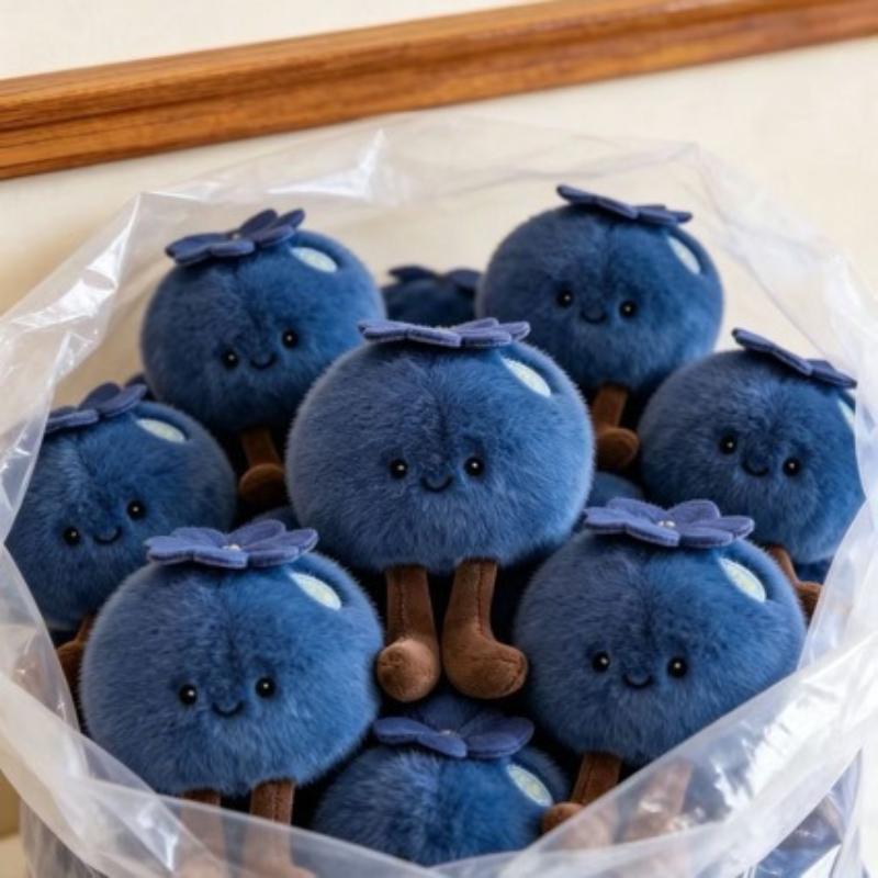 1/2個入り ふわふわブルーベリーぬいぐるみキーホルダー ソ - Phone Accessories Doll のレビューと価格