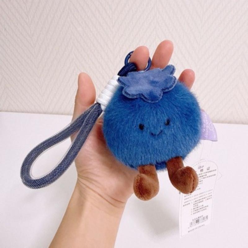1/2個入り ふわふわブルーベリーぬいぐるみキーホルダー ソ - Phone Accessories Doll のレビューと価格