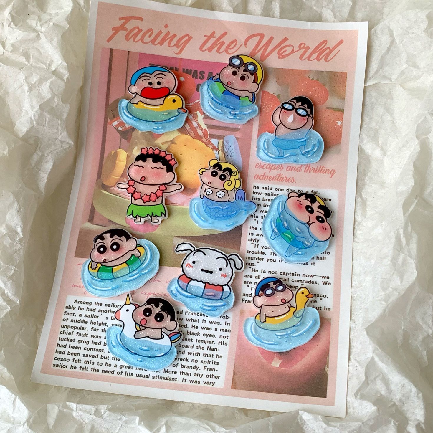 クレヨンしんちゃん樹脂製アクセサリー、扇子、水筒、靴のバック - Phone Accessories Diy のレビューと価格