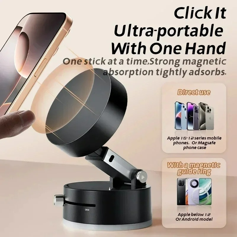 高性能磁気真空ホルダー折りたたみ式ユニバーサル電話スタンド車 - Phone Accessory のレビューと価格