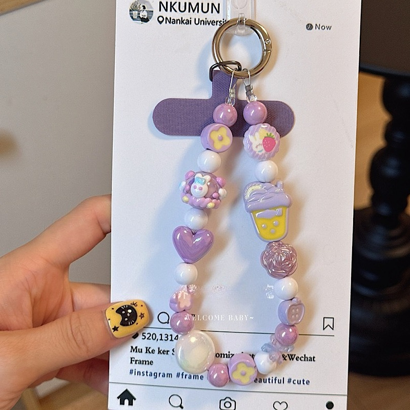 ドーパミンカラフルビーズフォンチェーンキュートガーリーチャー - Phone Accessories Ideas のレビューと価格