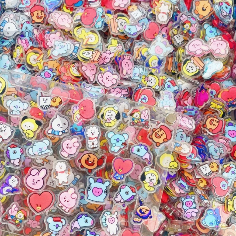 100個入り ミニBT21アクリルプレート DIYアクセサリ - Phone Accessories Diy のレビューと価格