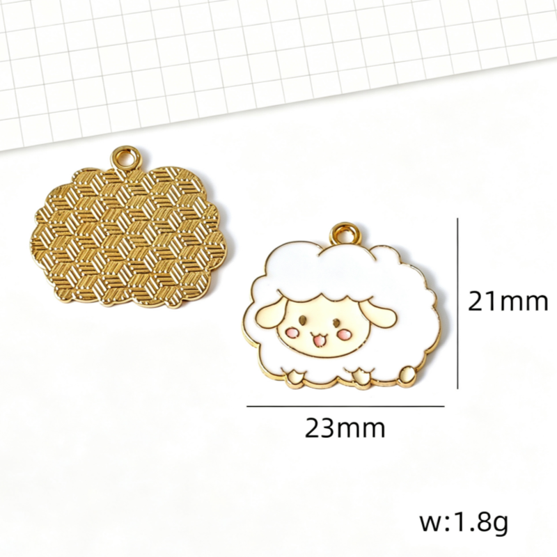 10 個漫画かわいい小さな動物子羊蜂ペンダント DIY キー - Phone Accessory のレビューと価格