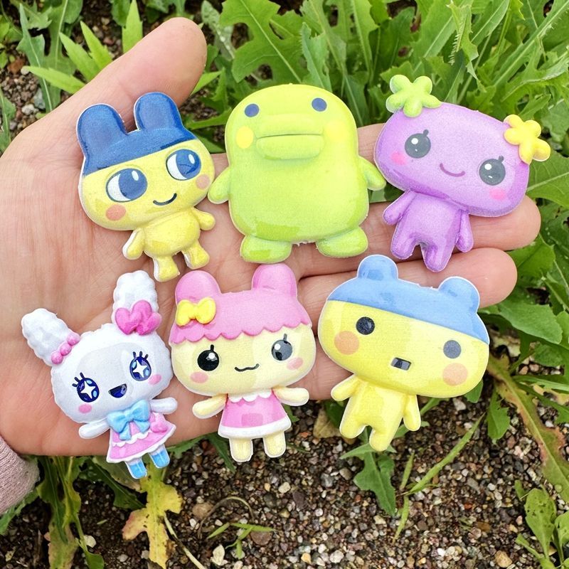 45mm漫画たまごっち両面印刷中空ビーズ、携帯電話バッグチェ - Phone Accessories Diy のレビューと価格