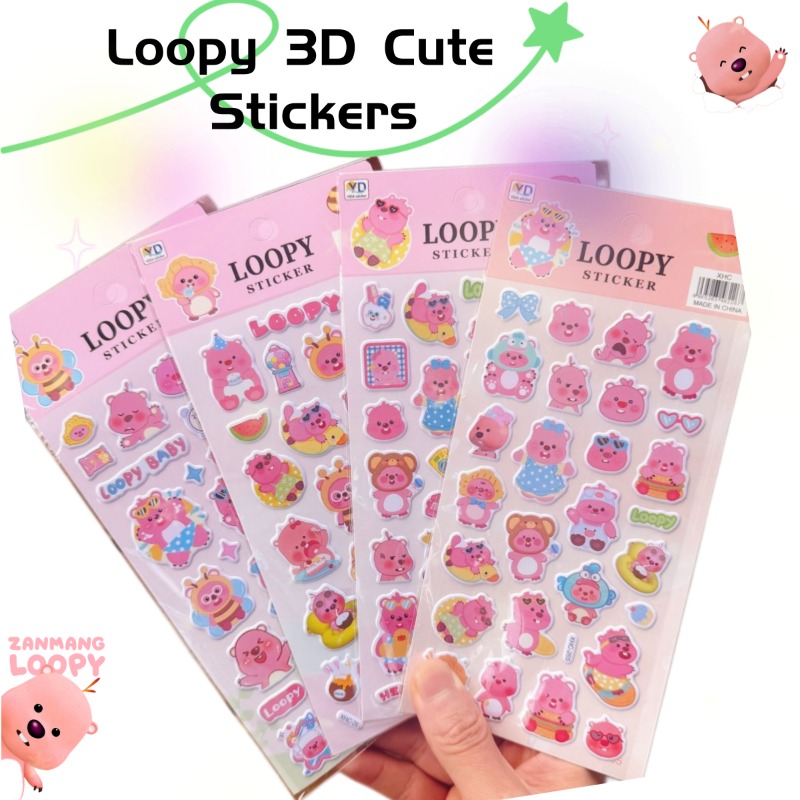 新しいポロロアニメのかわいいループ状3Dフォームステッカー、 - Phone Accessories Cute のレビューと価格