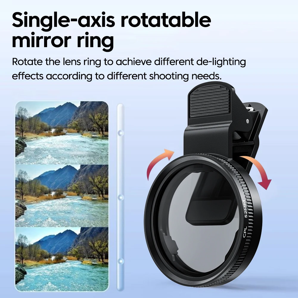 新しい52mm CPL携帯電話レンズフィルターレンズクリップ - Phone Accessories Usa のレビューと価格